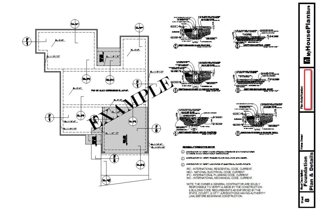Example House Plan Foundation Plan Sheet