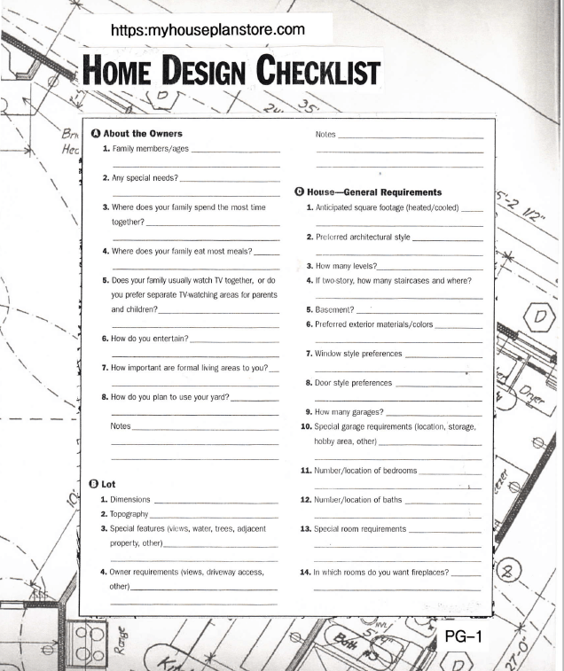 Home Design Check List